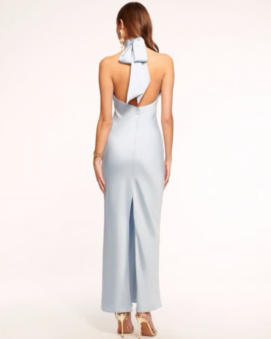 Ramy Brook Blue High Neck Gown - Image 3