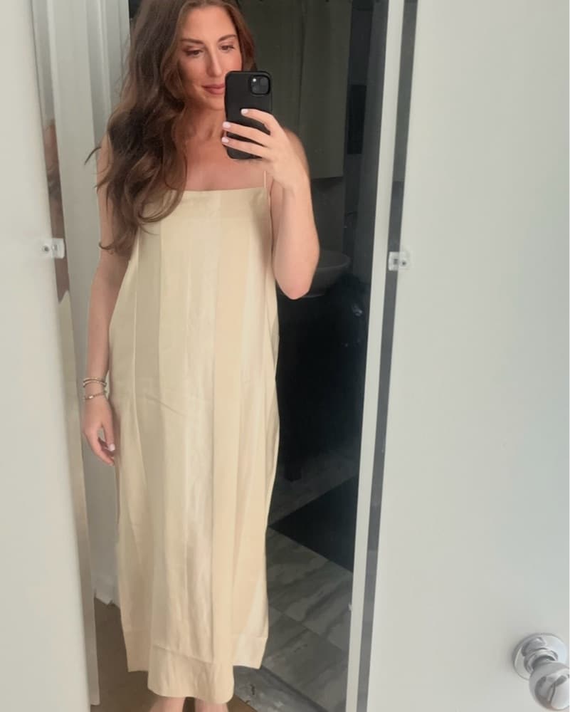 Jenni Kayne Silk Cream Colored Dress - Image 3