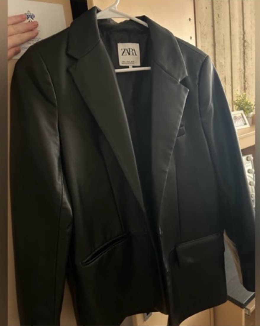 Zara Leather Blazer - Image 2