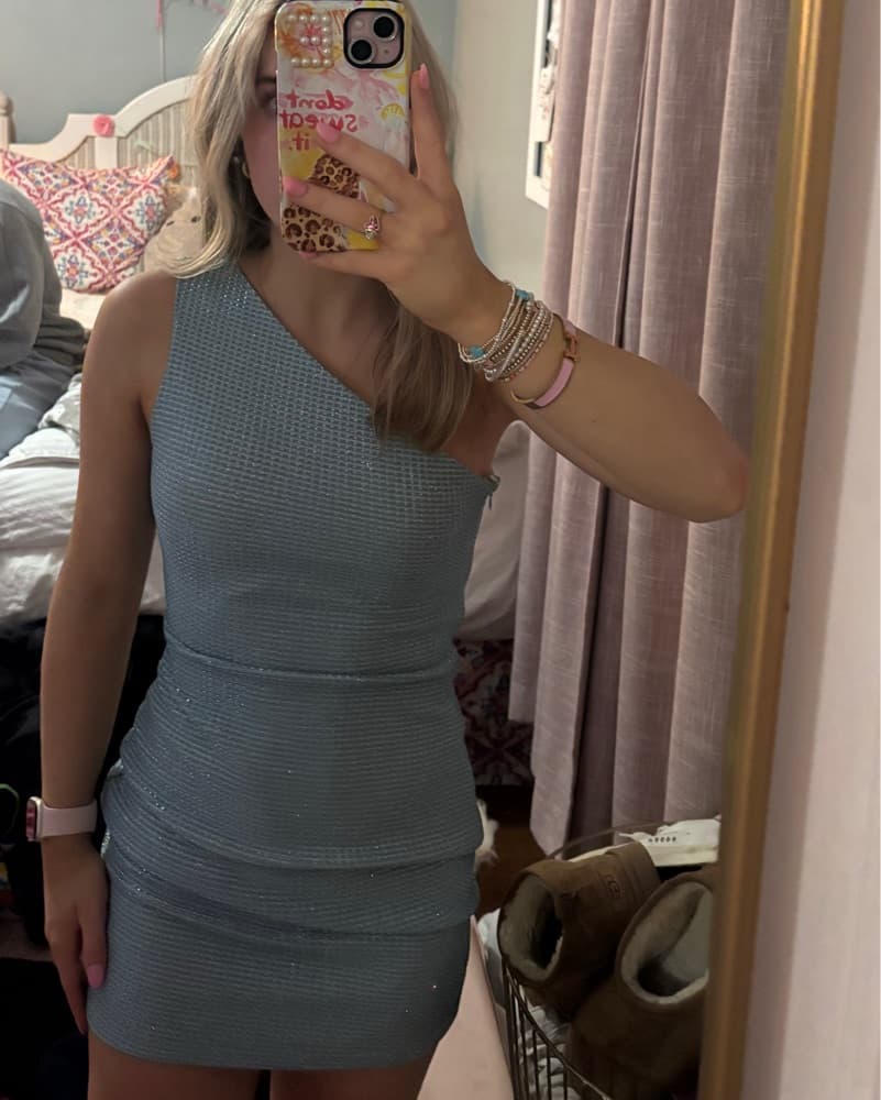 Superdown One Shoulder Sparkly Dress - Image 3