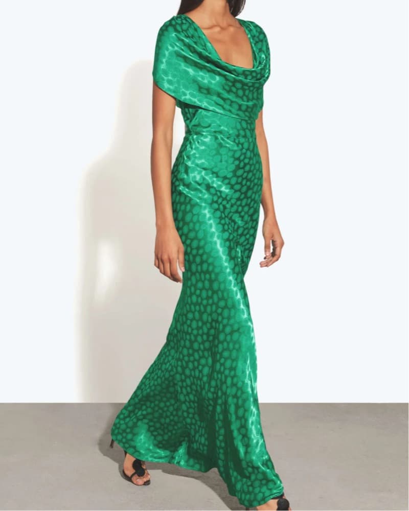 ODESSA DRESS GREEN Formal Maxi Dress - Image 3
