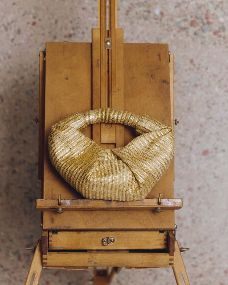 Simon Miller Metallic Gold raffia bag - Image 3