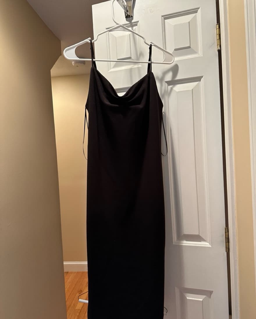 Zara Black Thin Strap Midi Dress  - Image 1