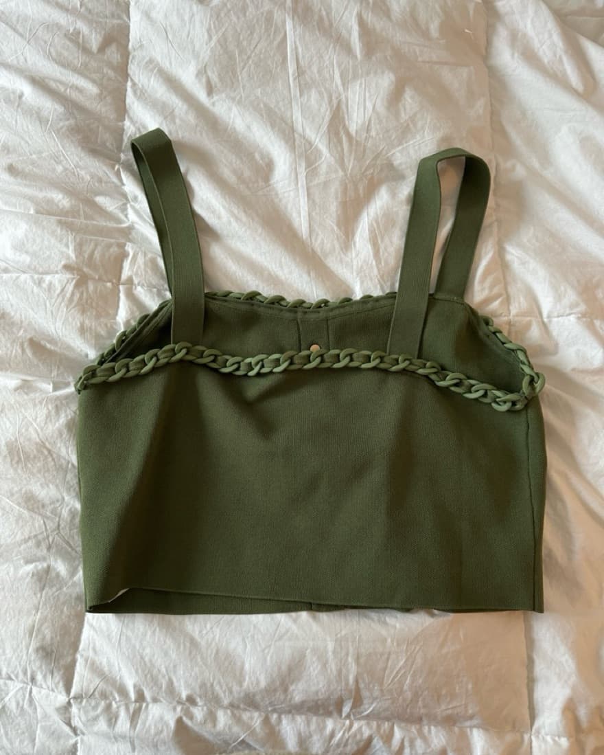 Maje Chain Embellished Crop Top - Image 3