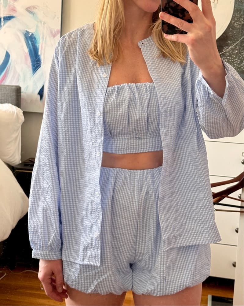 Blue & White Gingham Set - Image 1
