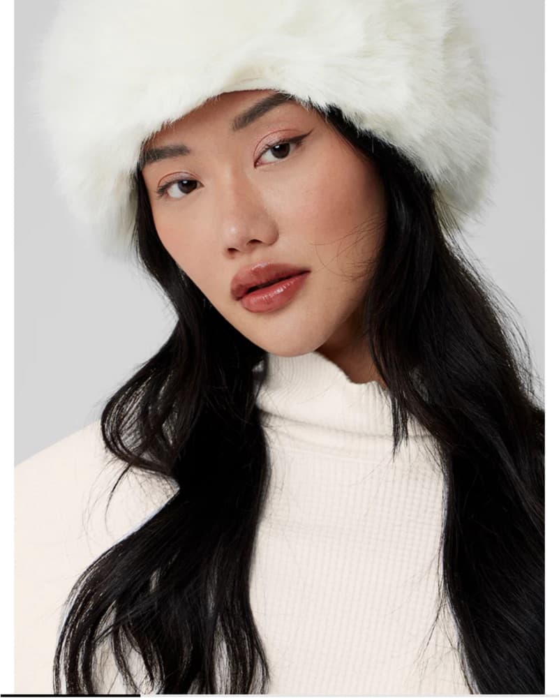 Faux Fur Wintersun Headband - White  - Image 2