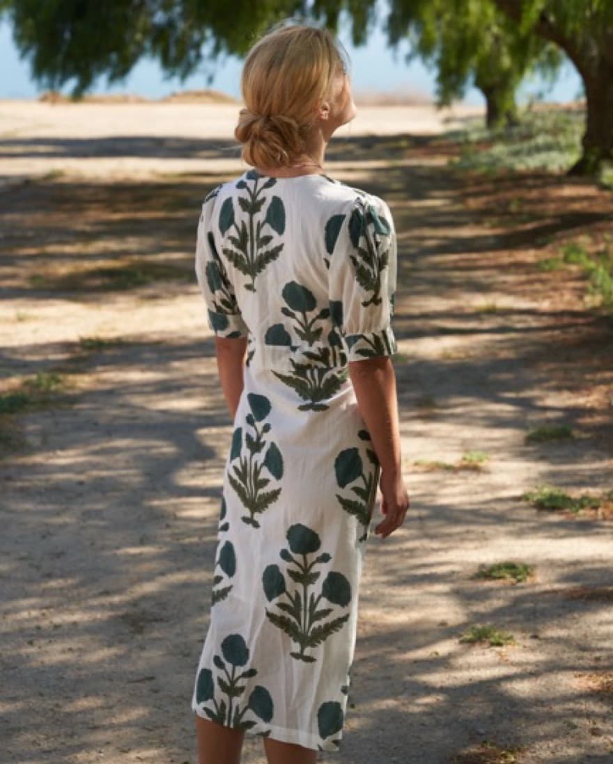 Floral Sundress Dress with Puff Sleeves - Image 2
