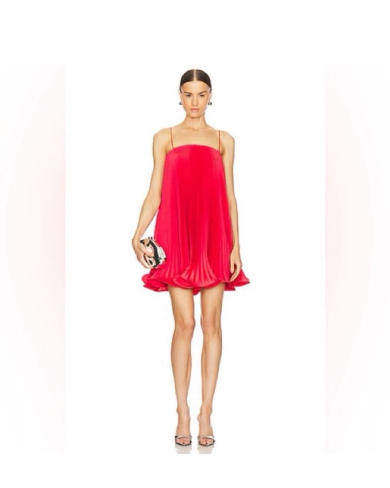 Revolve Mila Pleated Mini Dress in Candy - Image 4