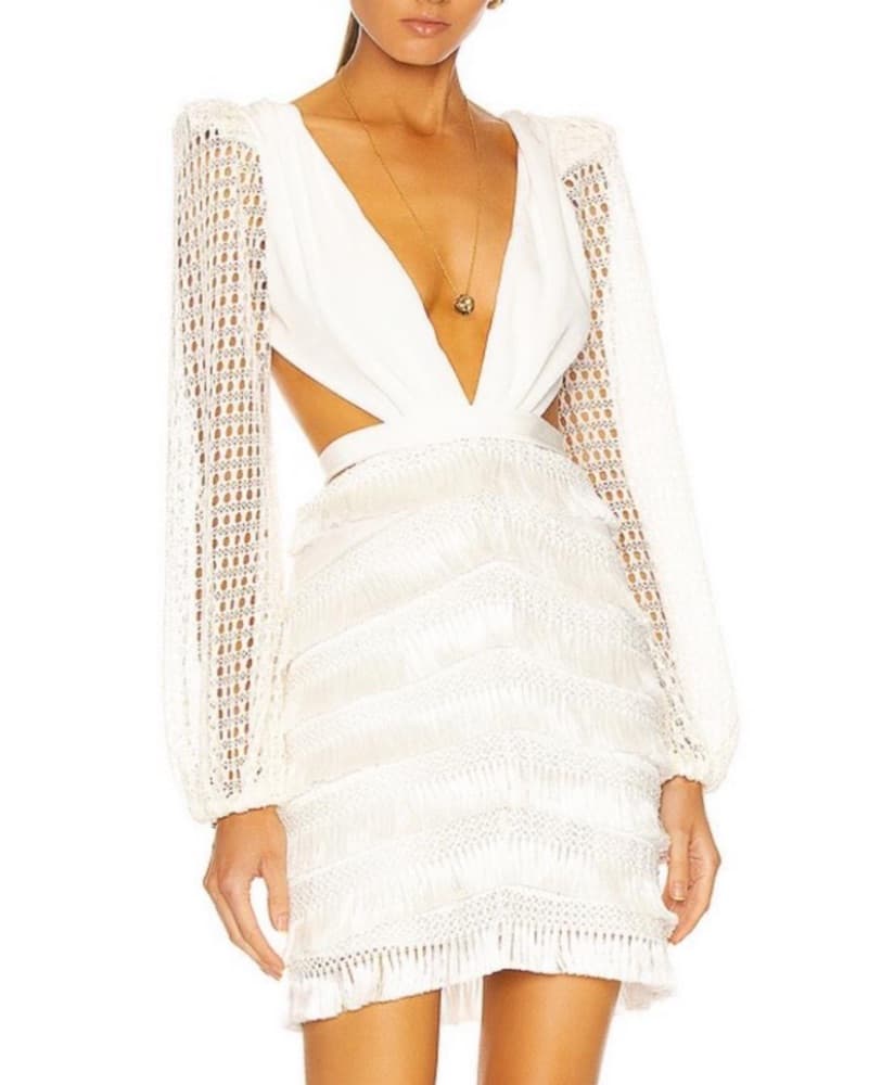 Patbo Fringe Mini Dress - Image 4