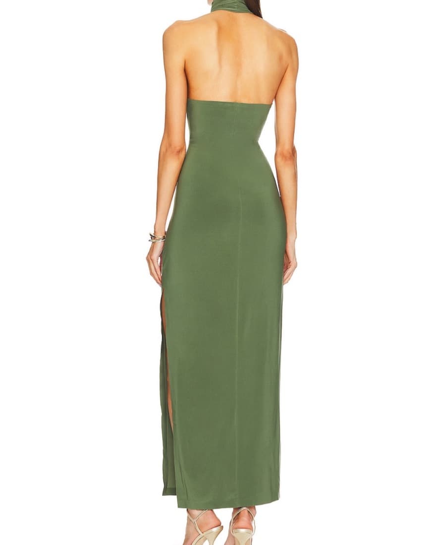 Norman Kamali Green Dress - Image 2