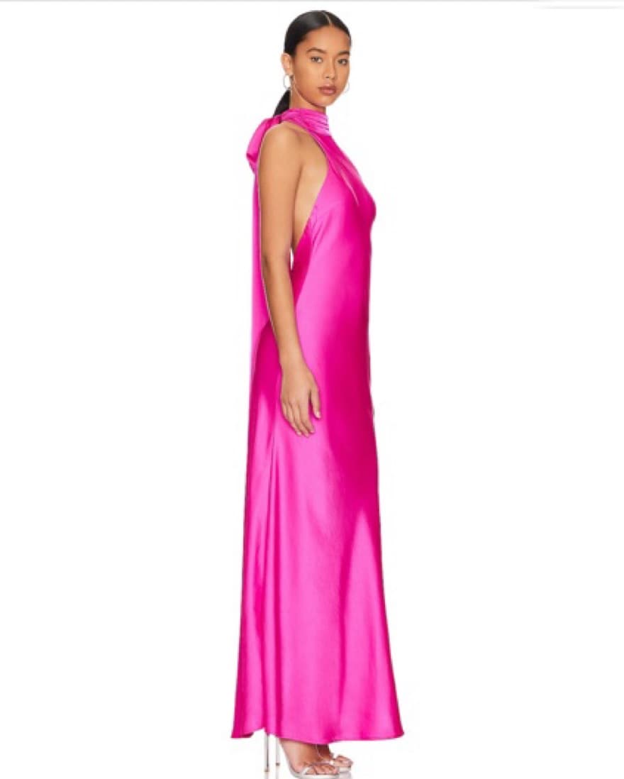 Pink Satin Gown - Image 4