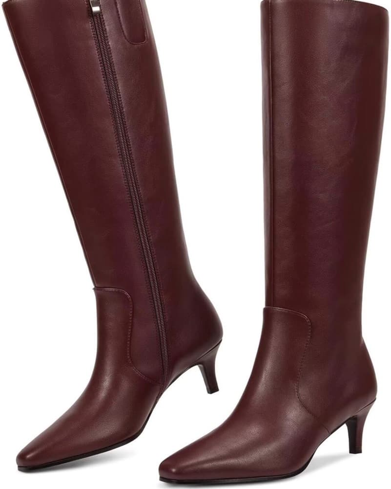 Burgundy Knee High Boots - Image 1