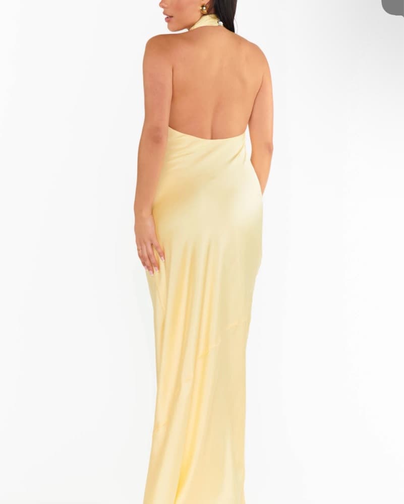 Yellow Satin Dress - Image 3