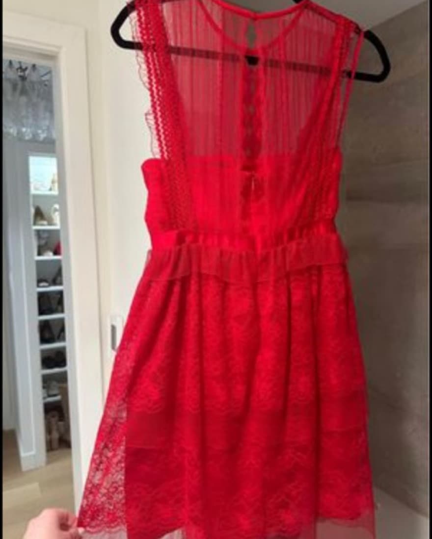 Three Floor Red Tiered Fearless Dress - Image 3