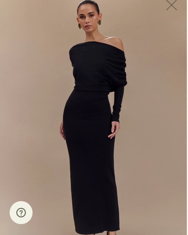 Meshki Off-Shoulder Black Maxi Dress - Image 1