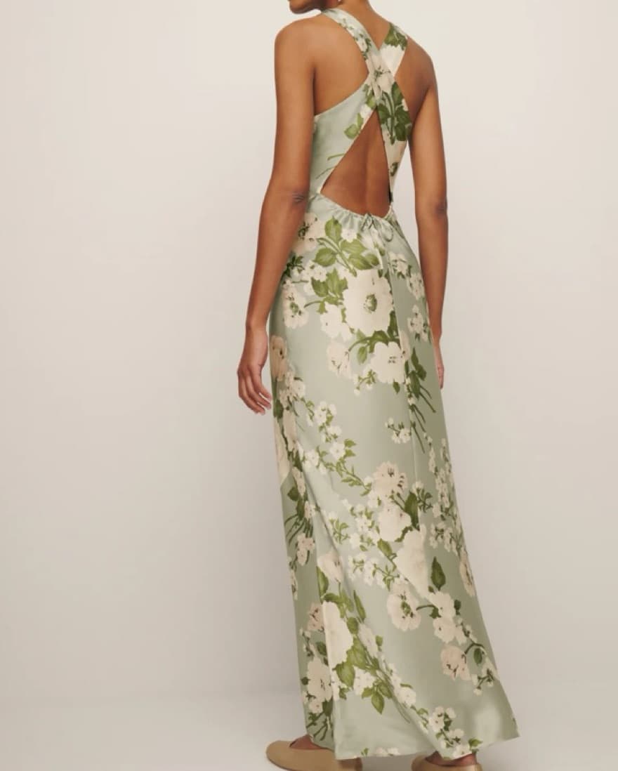 Reformation Anaiis Floral Silk Dress - Image 3