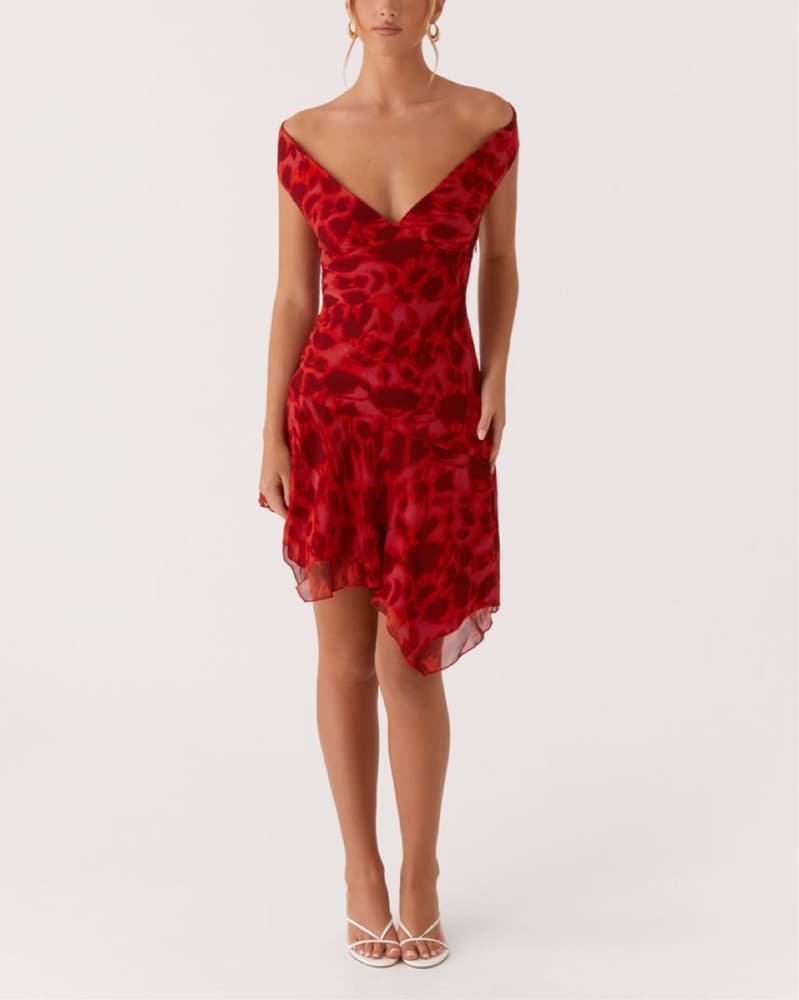 Bold Red Leopard Print Dress - Image 4