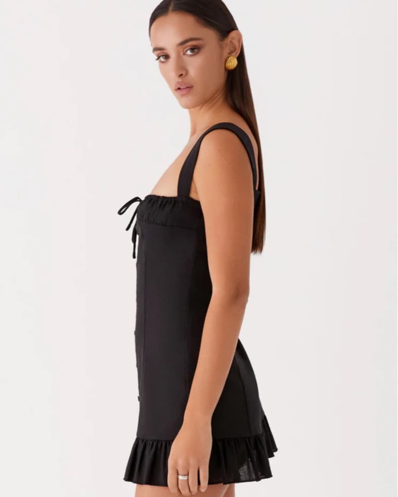 Black Frill Mini Dress - Image 3
