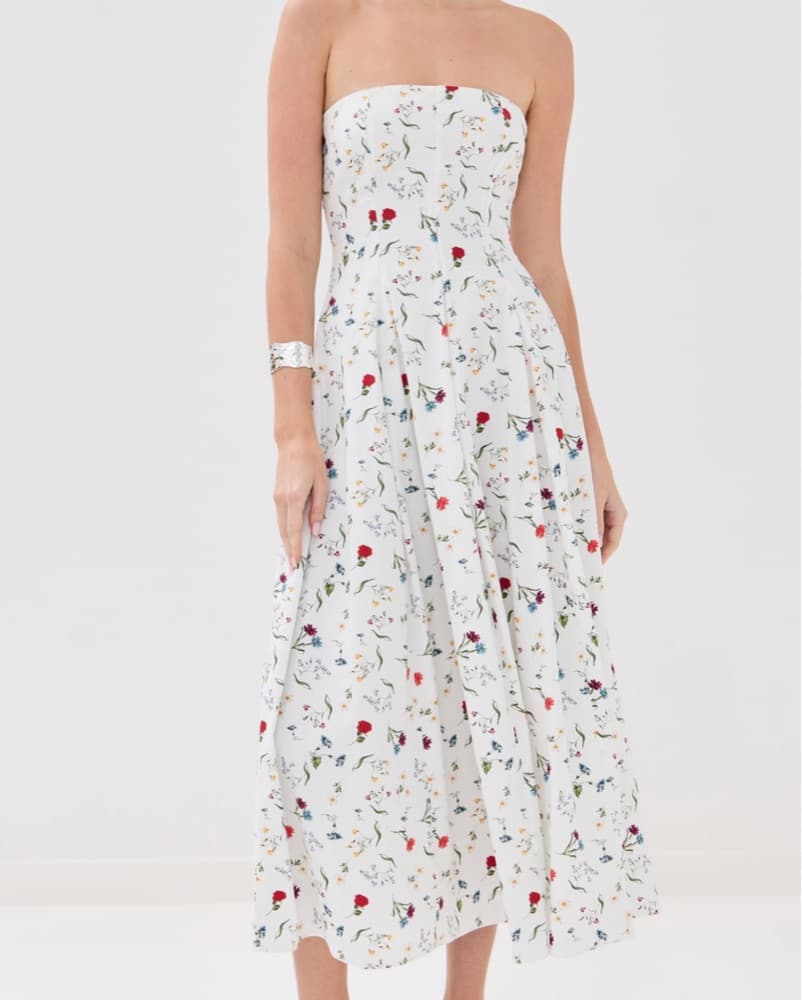 White & Floral Dress - Image 1