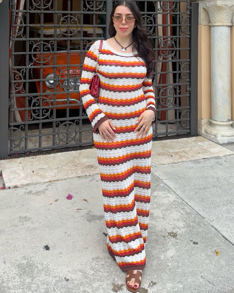 Vibrant Knit Maxi Dress - Image 1