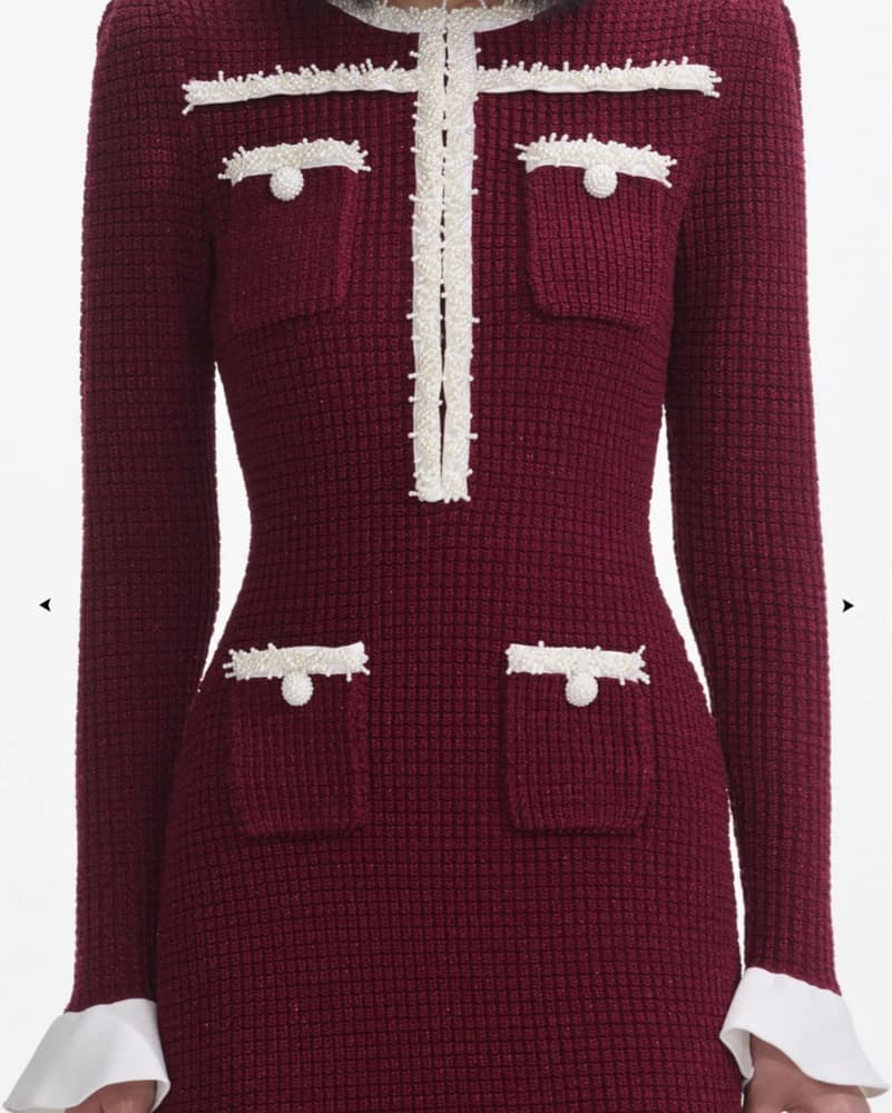 Self Portrait Burgundy Midi dress  - Image 3