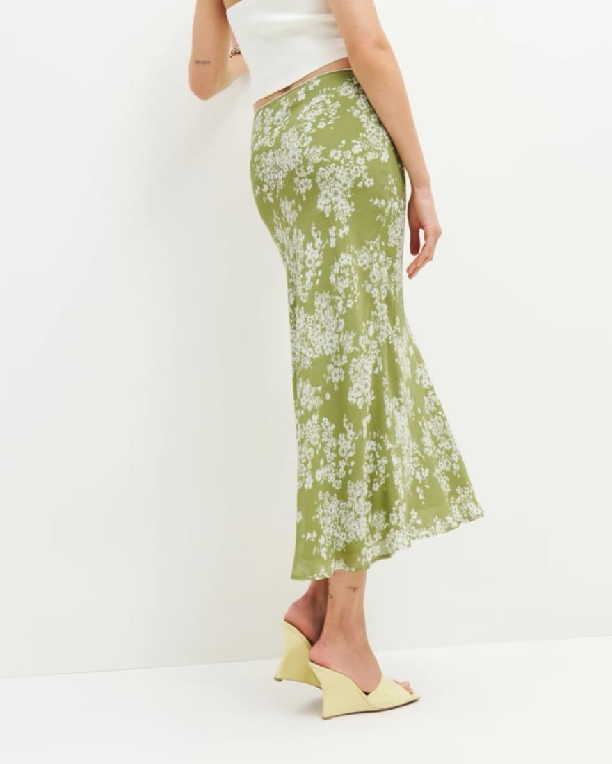 Reformation Green Midi Skirt - Image 2