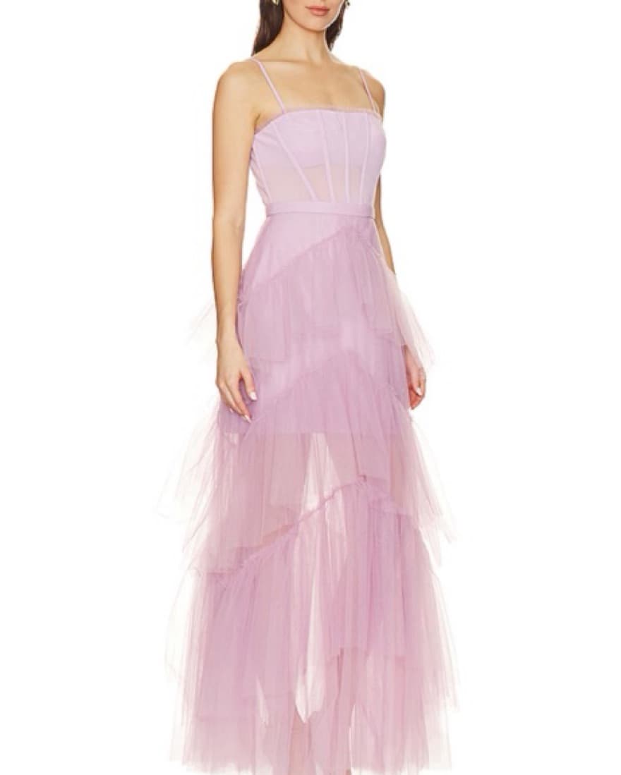 BCBGMAXAZRIA Corset Tulle Gown in Orchid - Image 3