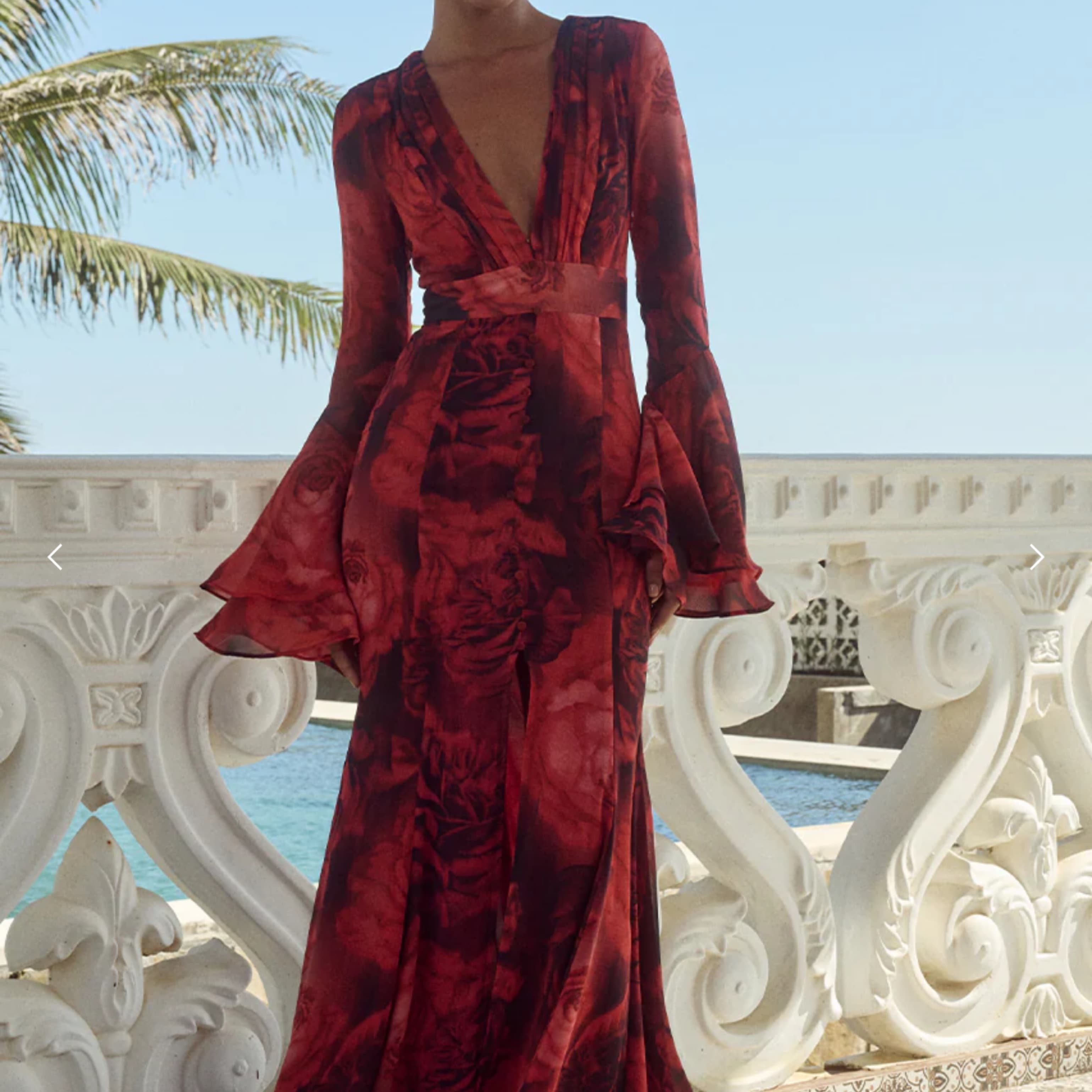 Red Floral Maxi Dress - Image 4