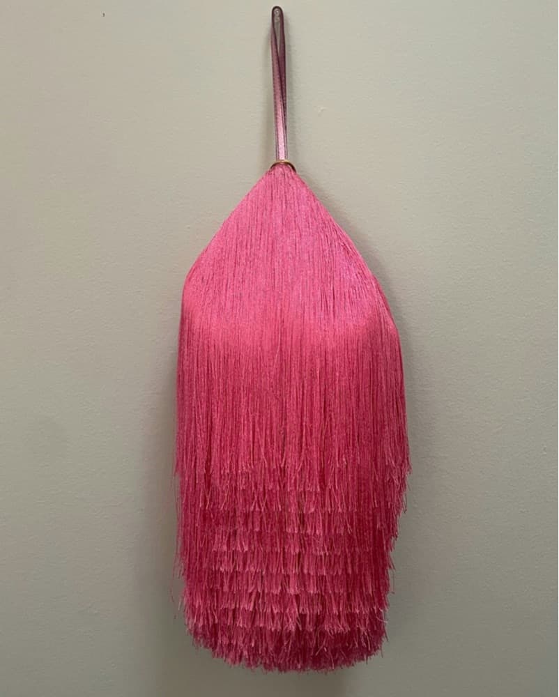 Hillier Bartley Pink Fringe Lantern Bag - Image 2