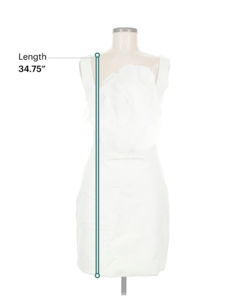 3D Flower Ruffle Whire Mini Dress - Image 4