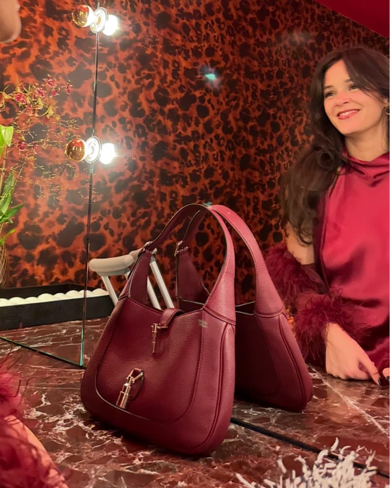 Red Leather Gucci Jackie 1961 Medium Bag - Image 4