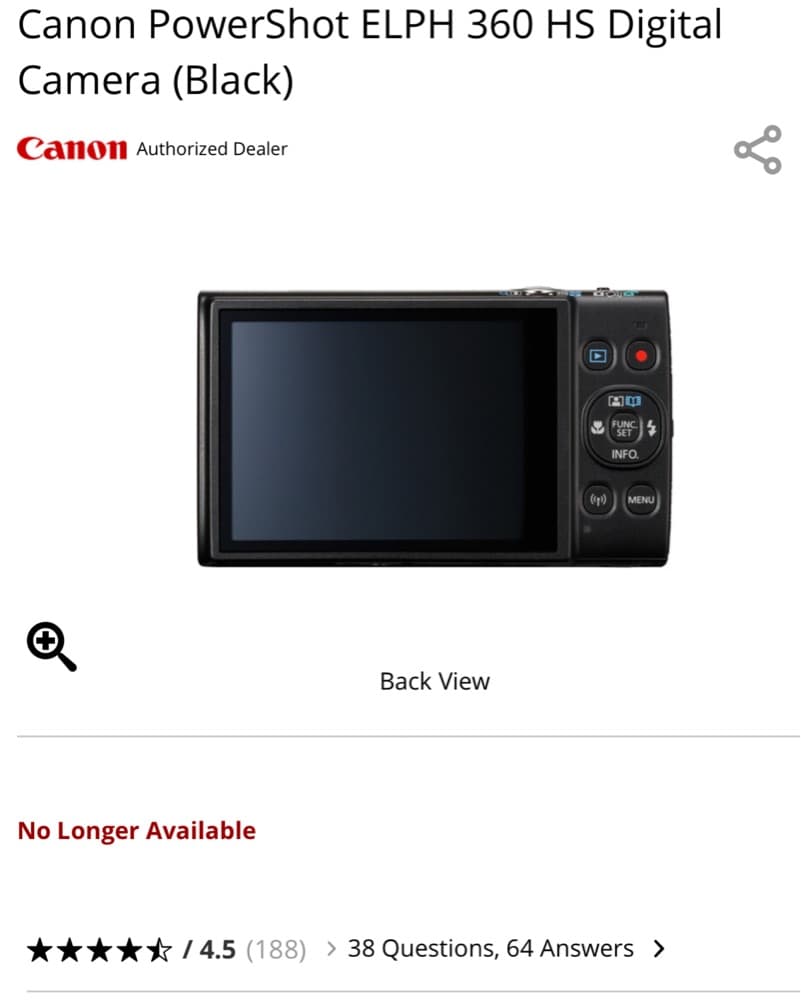 Canon Powershot ELPH 360 HS Digital Cam - Image 5
