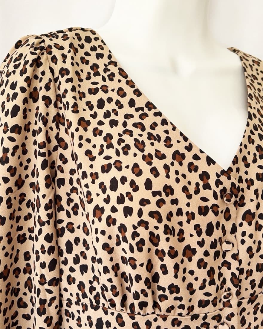 J. Crew Button-Front Leopard Midi Dress - Image 5