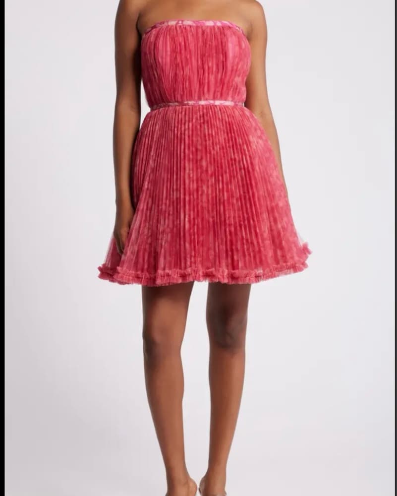 Vibrant Pleated Tulle Dress - Image 5
