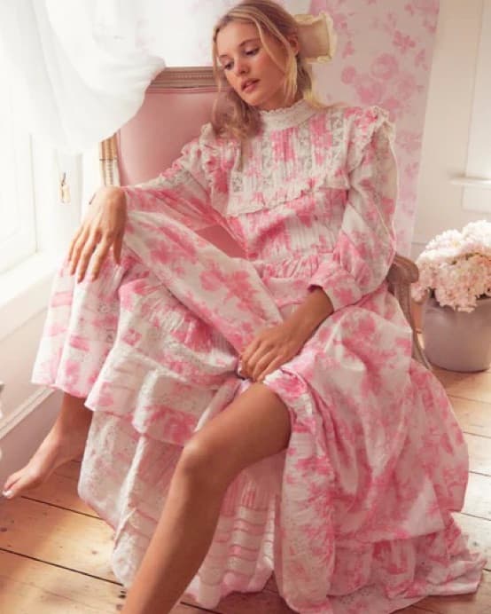 Pink Toile Gown - Image 1