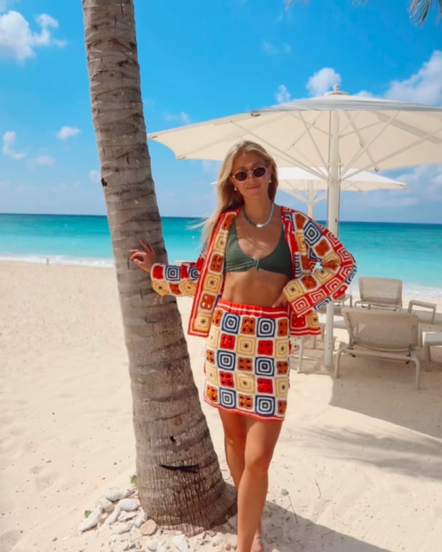 ESCVDO  Printed Beach Coverup - Image 1