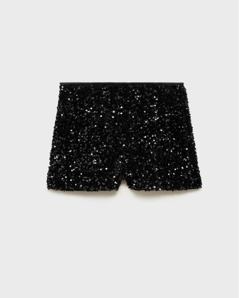 MNG Glamorous Black Sequin Shorts - Image 1