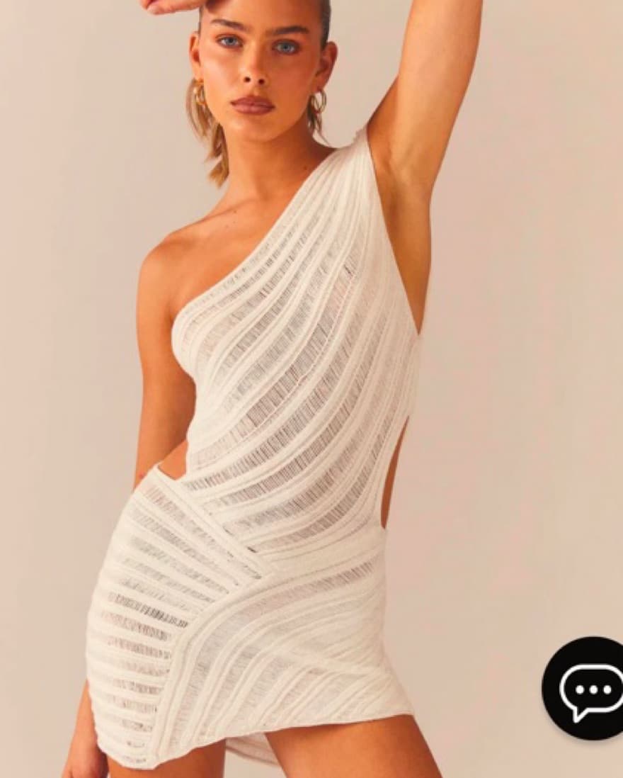 White Peppermayo Knitted Mini Dress - Image 4
