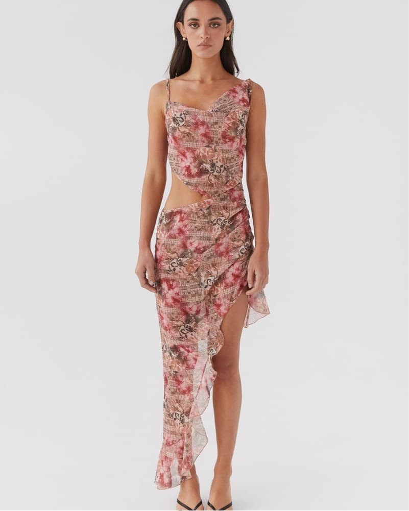 Sheer Asymmetrical Patterned Dress  - Image 2