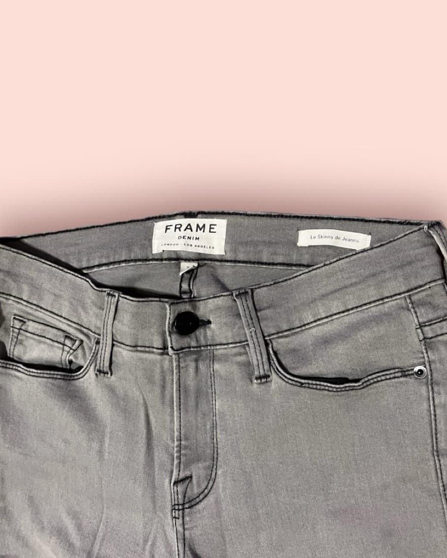 Frame Gray Stretchy Skinny Jeans 28 - Image 3