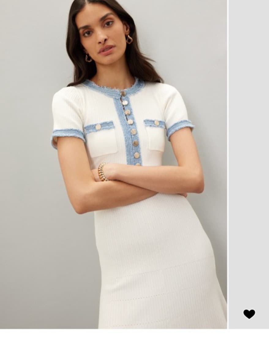 White/Blue Sandro Maxi Dress - Image 3