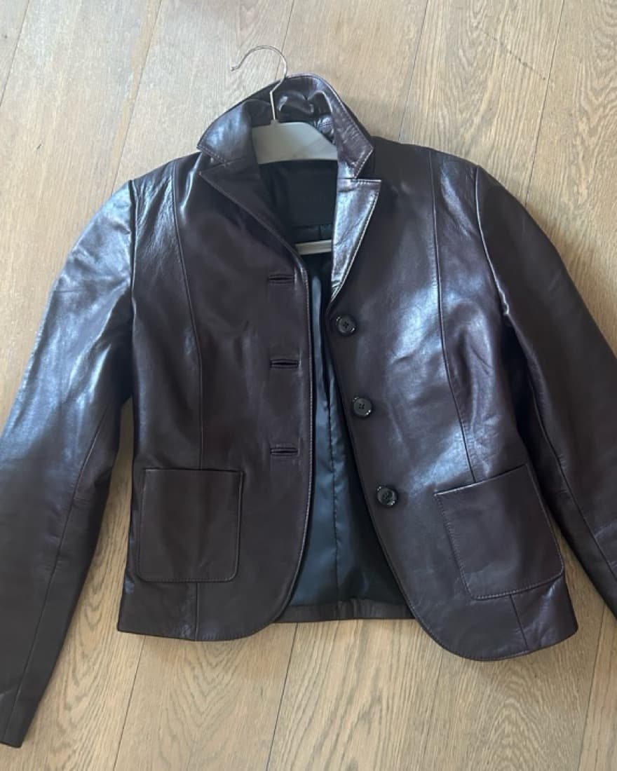 Brown 100% Leather Jacket - Image 5