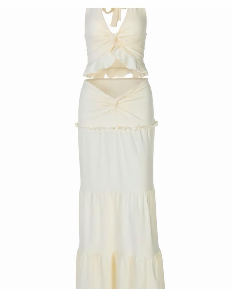 Elegant Cream Maxi Dress - Image 3