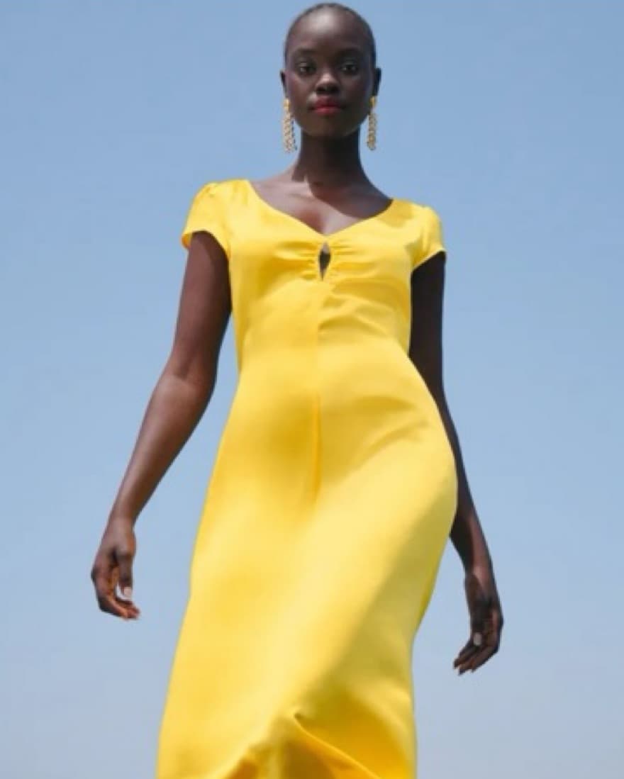 Yellow Reformation Scottie Silk Midi - Image 2