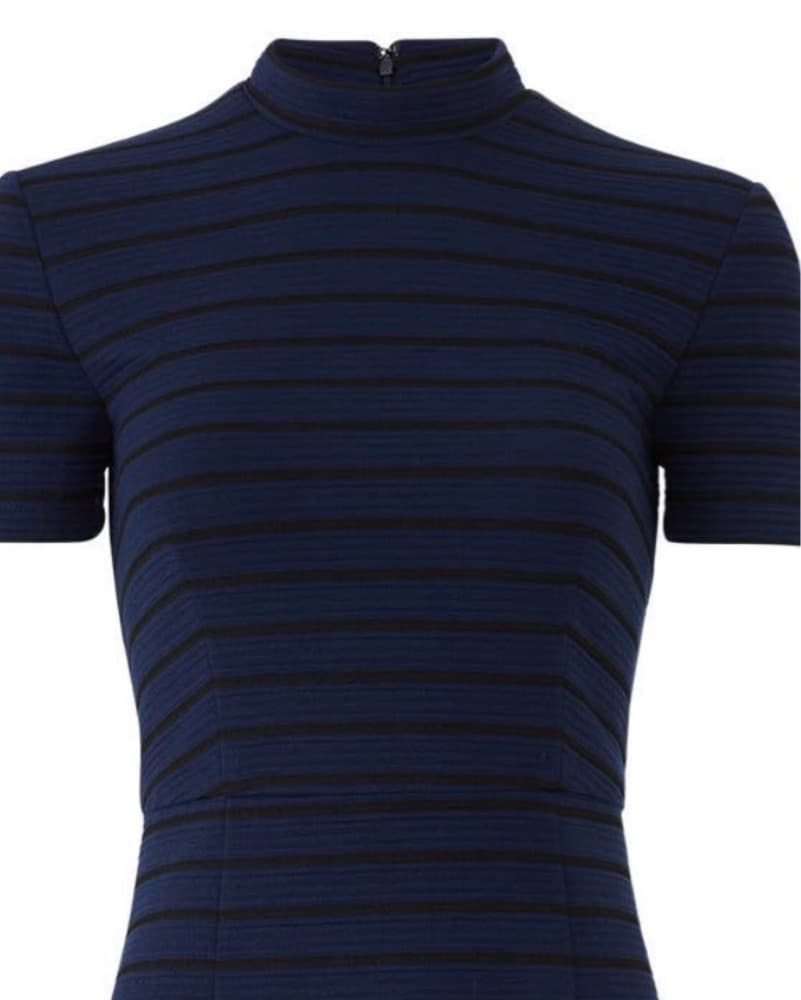 Navy Striped Knit Dress - Image 2