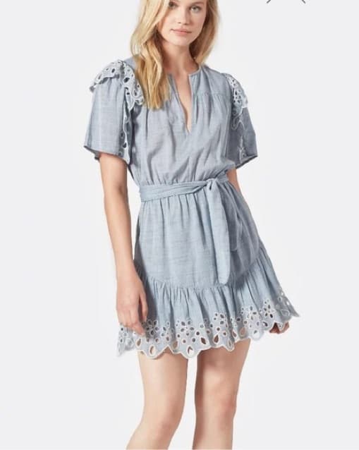 Joie Cotton Eyelet Dress - Image 1