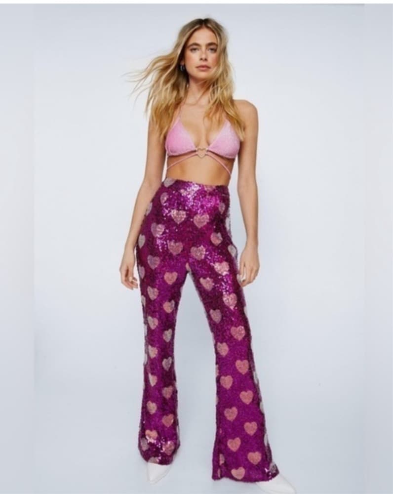 Embellished Sequin Heart Pants  - Image 1