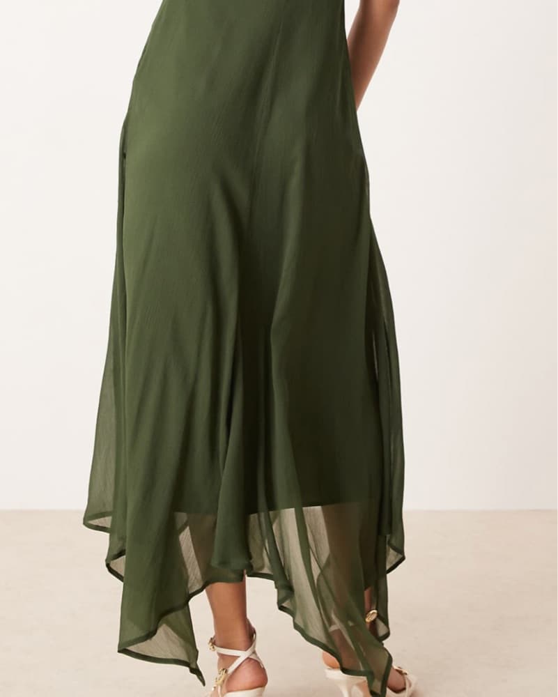Asos High neck Chiffon Fun Hem Dress - Image 3