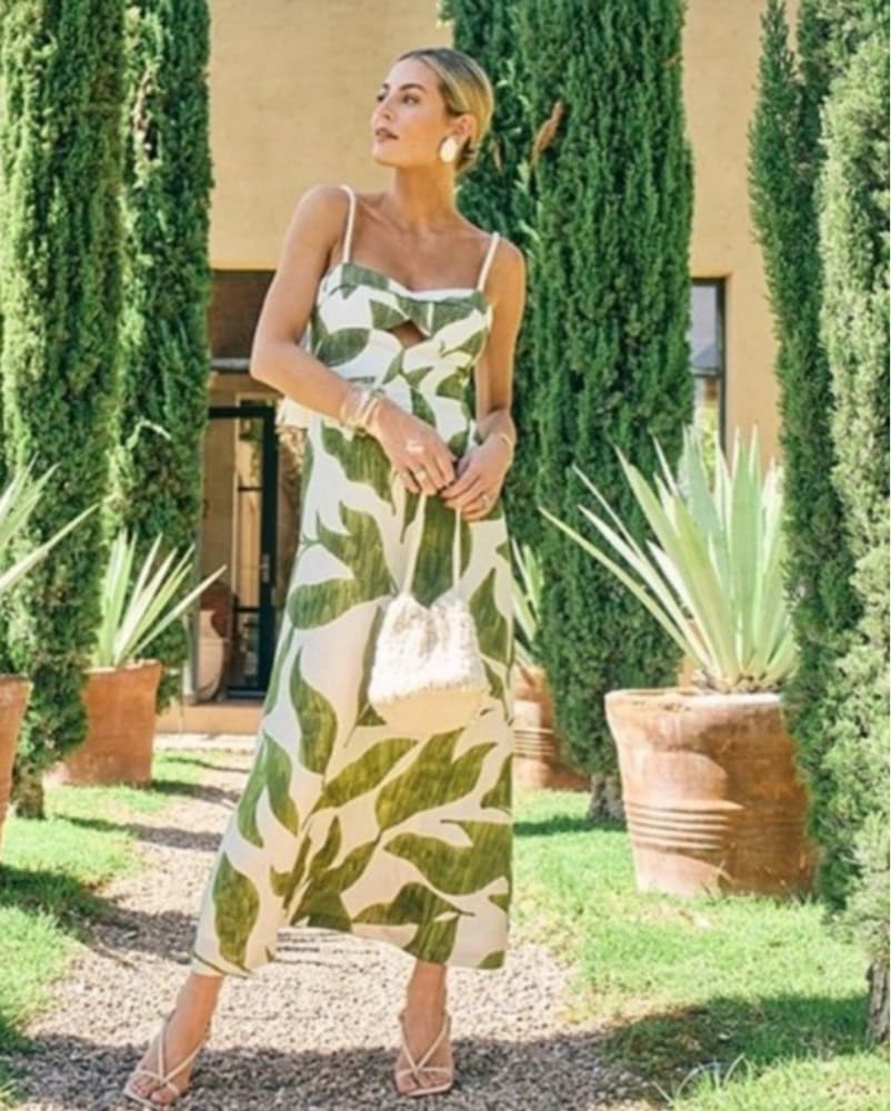 Finley Linen Blend Sweetheart Maxi Dress - Image 2