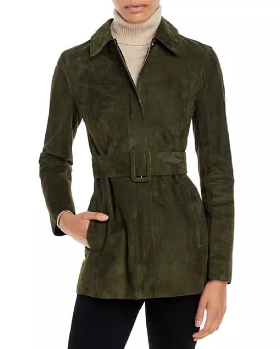 Theory genuine Seude Dark Green Jacket   - Image 1